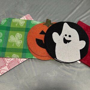 4 Sets of 4 Placemats St. Patrick's Day,Valentine's Day,Halloween & Christmas